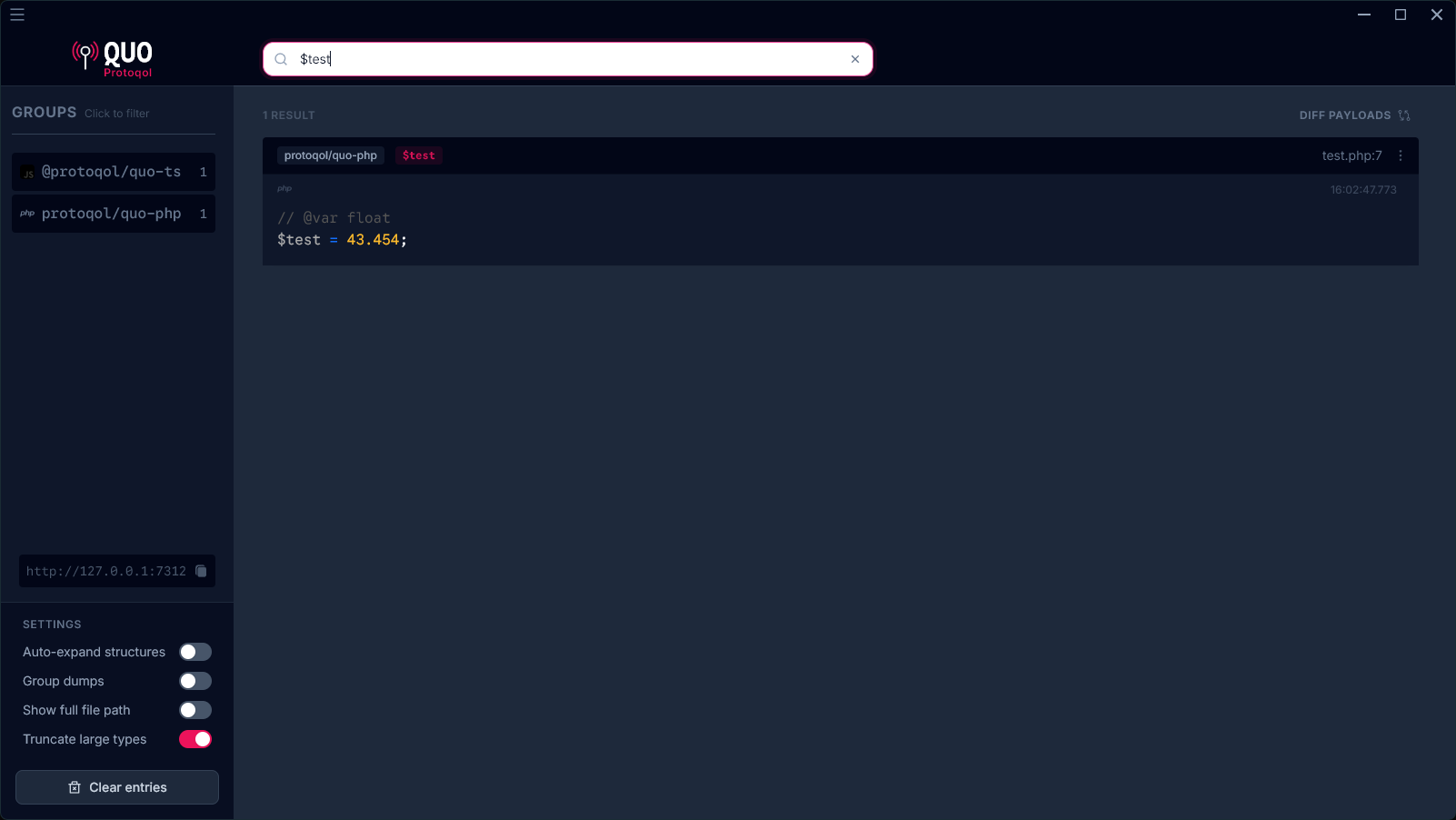Quo Search Functionality
